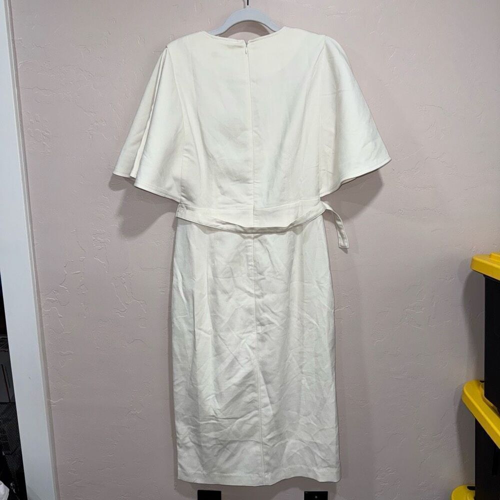 New Ann Taylor Flutter Sleeve Belted Sheath Dress - Picture 6 of 7